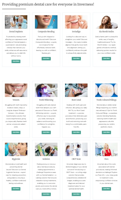 My First Assignment for a Dental Practice SEO - SEO Newbies - all treatments